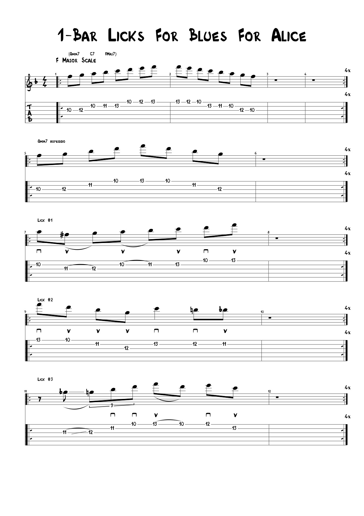 1-Bar Licks For Blues For Alice p1